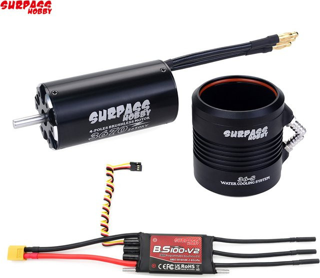 SURPASS HOBBY Wasserdichter Motor mit Wasserkühlmantel und bürstenloser Regler für RC-Boot - Bild 1