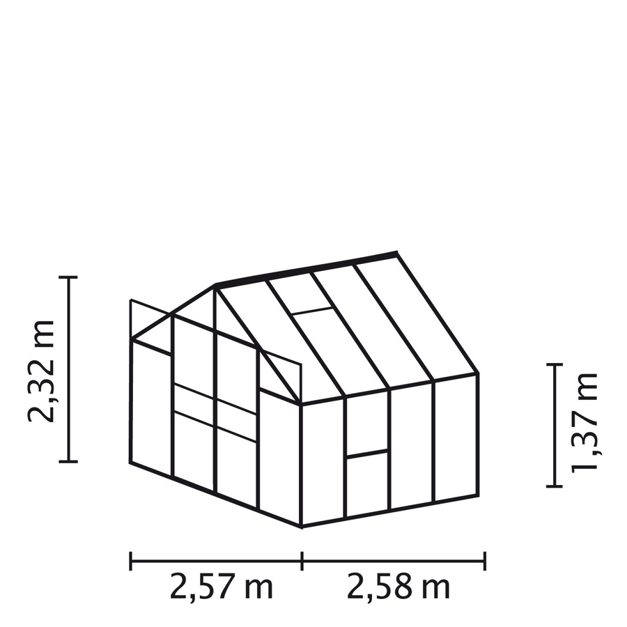 Vitavia Gewächshaus Meridian 2 6700 aus Aluminium mit 4 mm HKP-Verglasung, 6,7 m² - Bild 2