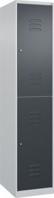 C+P Doppelstock-Spind Classic PLUS mit 1 Abteil, Stahl, Grau/Anthrazit, H x B x T: 185 x 40 x 50 cm, mit Zylinderschloss - Bild 1