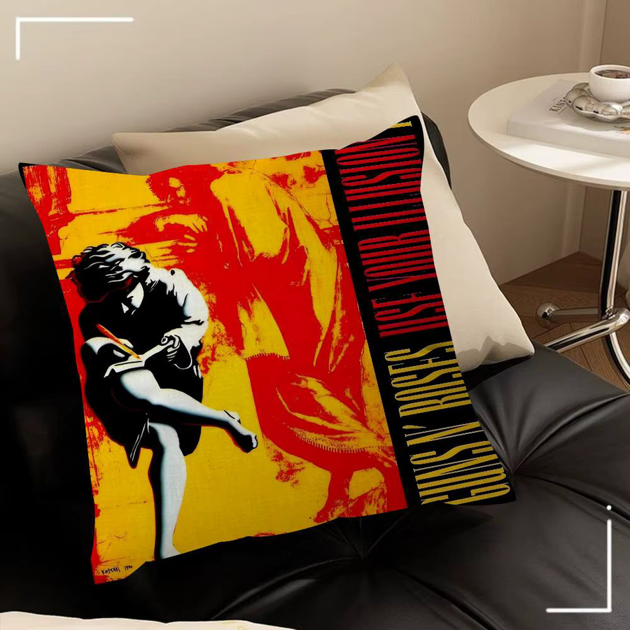 KAYOU Dekorativer Kissenbezug G-Guns N Roses Rockmusik Retro Design, Mehrfarbig, B/T/H: 45 x 45 x 45 cm - Bild 5