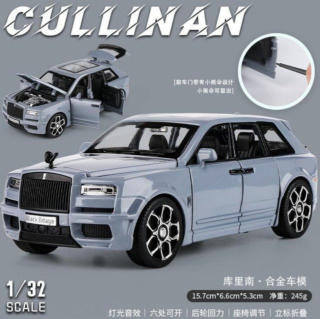 Linyi toy car Rolls Royce Cullinan Black Badge, Modellauto, 1:32, Metall, ab 18 Jahre - Bild 1