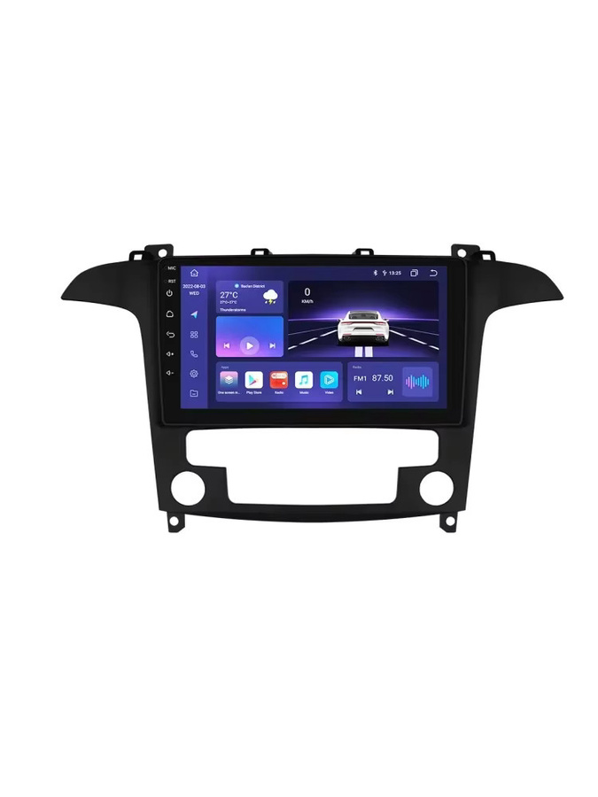 OSSURET 9-Zoll Android Auto Autoradio für Ford S-Max 2007-2015 mit Carplay, GPS, 360-Grad-Kamera und RDS, Schwarz - Bild 1