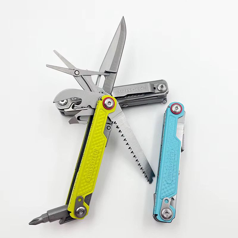 SWISS TECH 11-in-1 Mini-Multitool EDC Outdoor Camping Survival Multifunktionswerkzeug in Silber - Bild 2