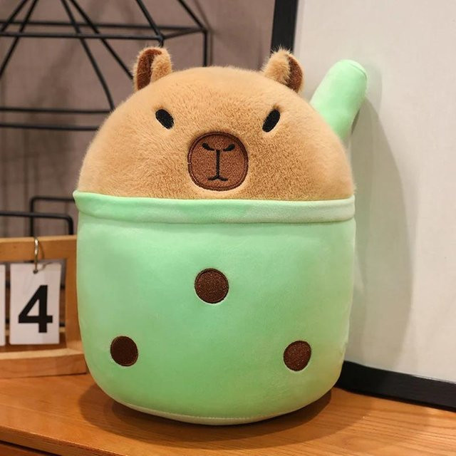 Yiran toy Capybara Milchtee, Plüschtier, 20cm, Braun - Bild 1