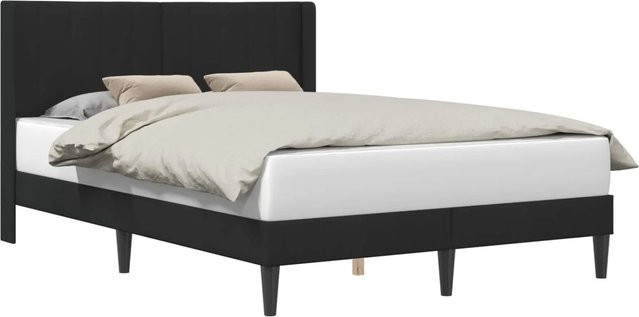 vidaXL Bettrahmen mit Kopfteil aus Samt in Schwarz, B/T/H: 120 x 190 x 280 cm - Bild 1