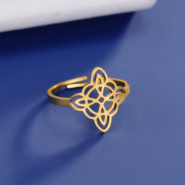 LIKGREAT Ring, Edelstahl, Gold, Damen, verstellbar - Bild 1