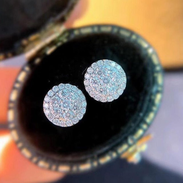 YIRAN Jewelry Ohrstecker, Kupfer, Weiß, Zirkonia, Damen - Bild 1