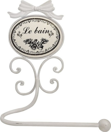 Toilettenpapierhalter LE BAIN Nostalgie Shabby Chic in Weiß, Wandmontage aus Metall, B/T/H: 25,0 x 20,0 x 13,0 cm
