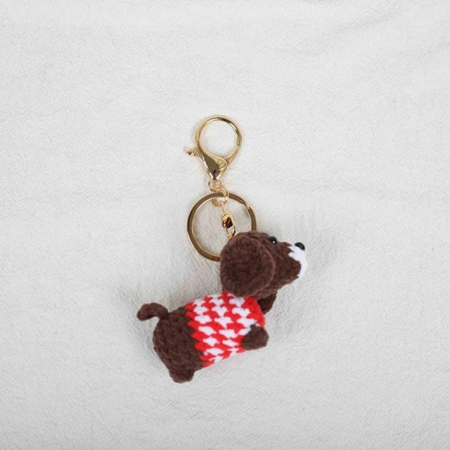 Linyi toy Schlüsselanhänger, Regenbogen Welpen, Häkel-Welpen-Puppe, gray, Unisex - Bild 1