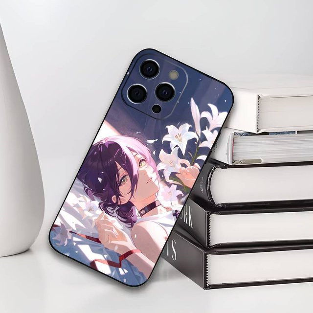 R-Reze C-Chainsaw Man Handyhülle aus weichem schwarzem Silikon für iPhone 16e, 15, 14, 13, 12, 11 und weitere Modelle - Bild 1