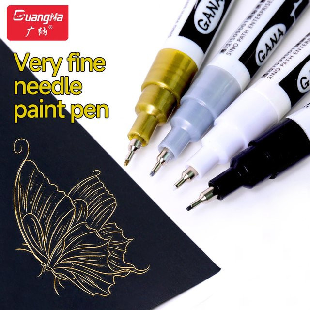 Angel Mark Permanenter Metallic-Marker mit feiner Spitze in Gold, Silber und Multicolour für DIY-Projekte und Modellbau - Bild 1