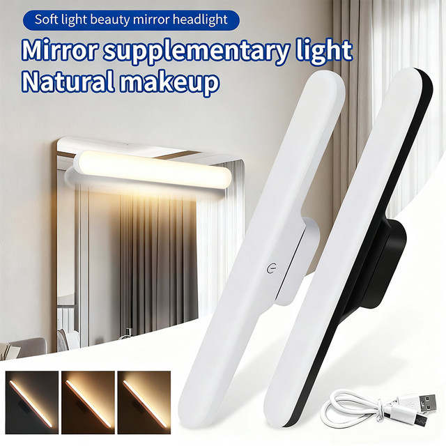 Ammtoo LED-Spiegel-Leuchte mit Touch-Bedienung, magnetische USB-Schreibtischlampe in Weiß, B/T/H: 28,0 x 5,0 x 3,8 cm - Bild 1