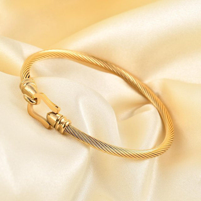 Wucifang Jewelry Armband, Hufeisen-Schloss, Titanstahl, Gold, Damen - Bild 1