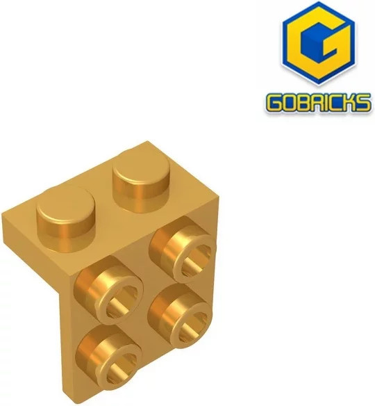 Gobricks Winkelplatte 1x2 / 2x2, Zubehör, Gelb - Bild 1