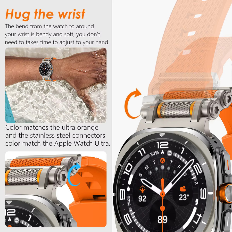 CHIICSMART Uhrenarmband Silikon, Edelstahl, Samsung Galaxy Watch Ultra 47mm - Bild 2