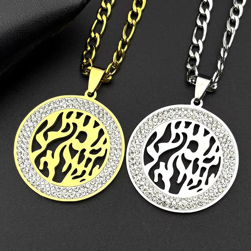 JYTF Anhänger Halskette, Edelstahl, Gold, Kristall, Zirkonia, Unisex - Bild 3