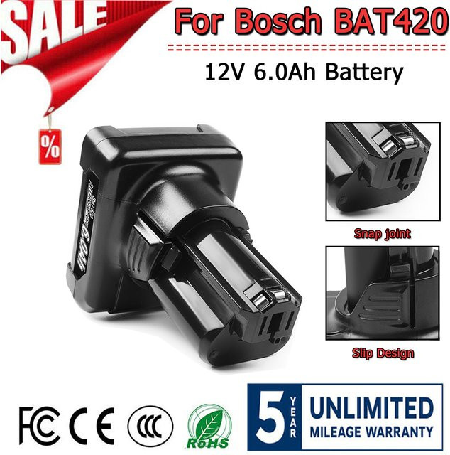 Bosch BAT420 Ersatzakku 12V Li-Ion 6000mAh in Schwarz für kabellose Elektrowerkzeuge - Bild 1