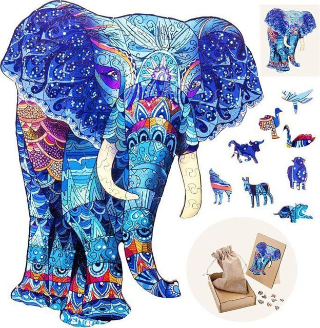 Engelhart Holzpuzzle Tiere Elefant 178 Teile ab 12 Jahren - Bild 1