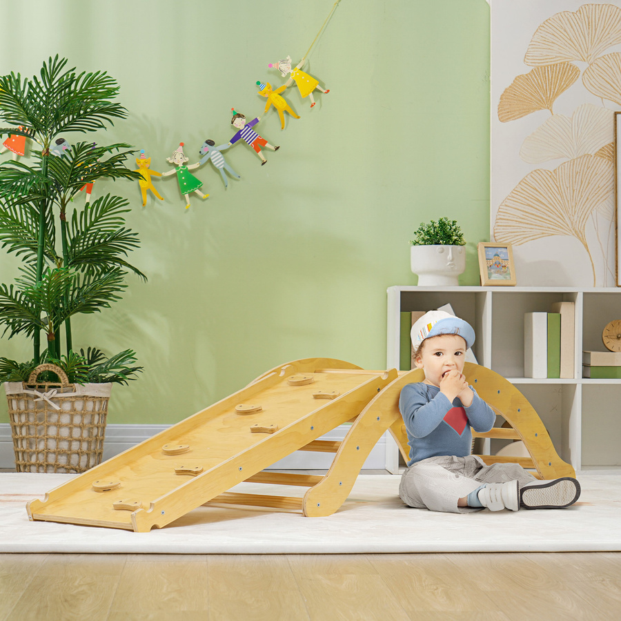 AIYAPLAY 4 in 1 Klettergerüst Set, Kletterspielzeug aus Holz, ab 1,5 Jahre - Bild 2