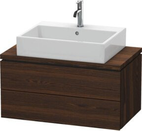 Duravit Waschtischunterschrank Compact L-Cube in Nussbaum gebürstet mit 2 Schubladen, B/T: 82 x 47,7 cm - Bild 1
