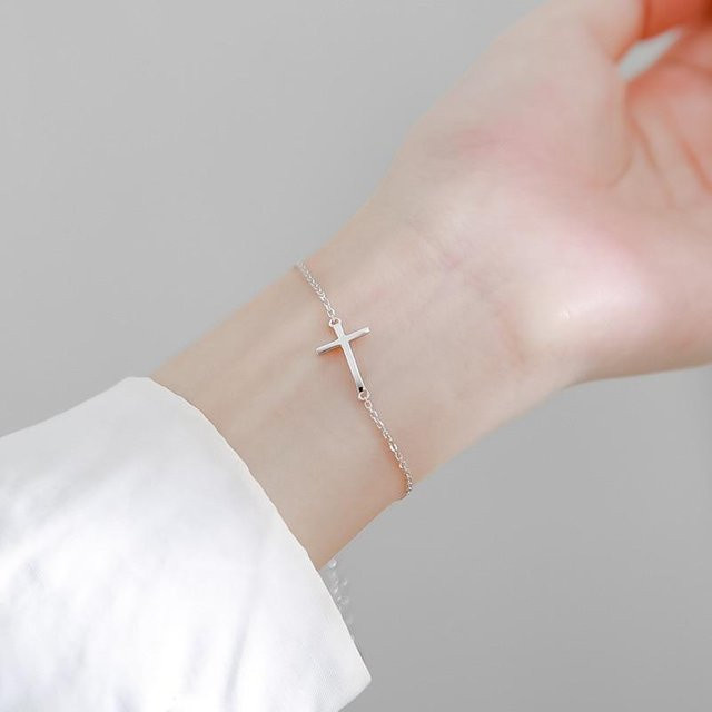 Armband & Armreif 925 Silber, Kreuz Charm, Damen - Bild 1