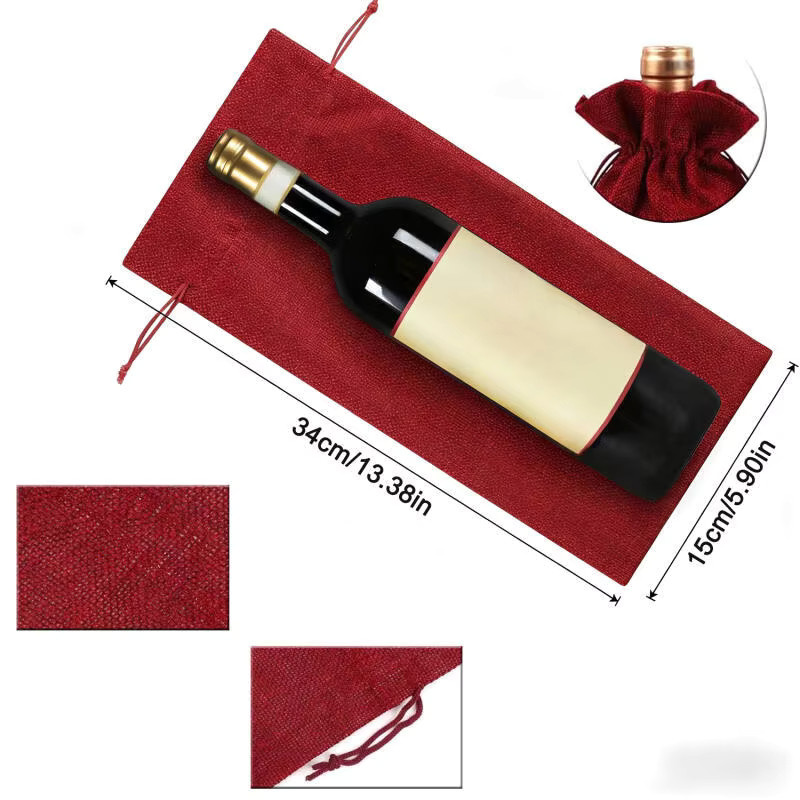 Mehrfarbige Weinbeutel aus Jute für Weihnachten, Hochzeiten und Geburtstage - Bild 4