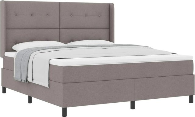vidaXL Boxspringbett mit Matratze in Taupe und Grau, modernes Design aus Stoff und Schaum, B/T/H: 180 x 200 x 118 cm - Bild 1