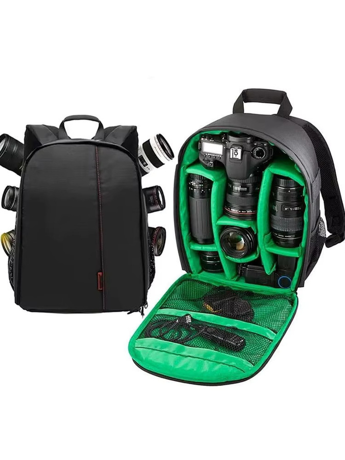 KAFNHCKA Multifunktionaler Outdoor-Kamerarucksack aus Oxford-Gewebe als Video-Digital-Schultertasche für DSLR Sony Nikon Fuji in Schwarz oder Lila - Bild 7