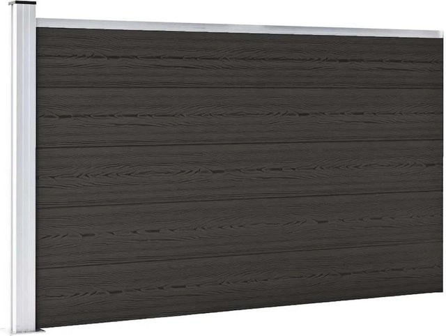 vidaXL Zaunelement aus WPC in Schwarz, B: 175 cm, H: 105 cm - Bild 1