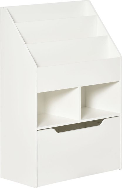 HOMCOM Kinderregal mit Schublade und Fächern in Weiß, B/T/H: 60 x 29,9 x 90 cm - Bild 1