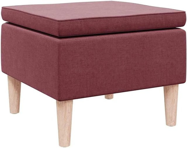 vidaXL Hocker in Weinrot mit Holzbeinen aus Kautschukbaumholz und Stoffbezug B/T/H: 42 x 42 x 52 cm - Bild 1