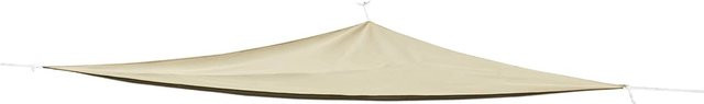 LEX Sonnensegel Dreieck aus Polyester in Beige mit Ösen und Nylonschnüren, B/T/H: 5 x 5 x 5 m - Bild 1