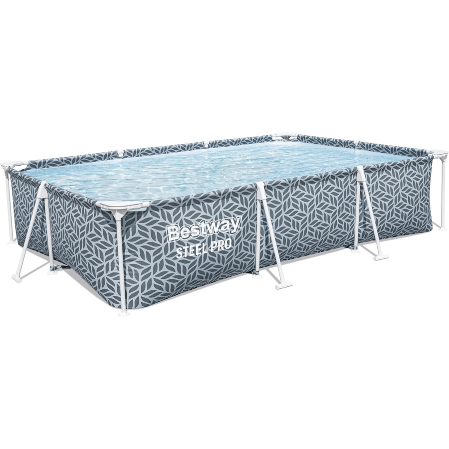 Bestway Steel Pro Frame Rechteckiger Stahlrahmen-Pool in Grau, Blau und Weiß, B: 300 cm, T: 201 cm, H: 66 cm - Bild 2