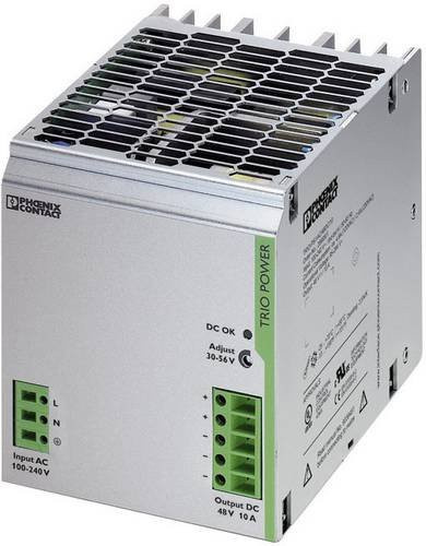 Phoenix Contact Hutschienen-Netzteil 2866501 in Silber, 48 V/DC, 10A, 480W, 1 Ausgang - Bild 1