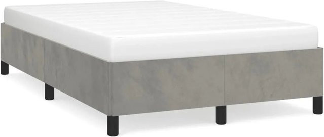 vidaXL Bettgestell aus Samt in Hellgrau, B/T/H: 120 x 200 x 123 cm - Bild 1