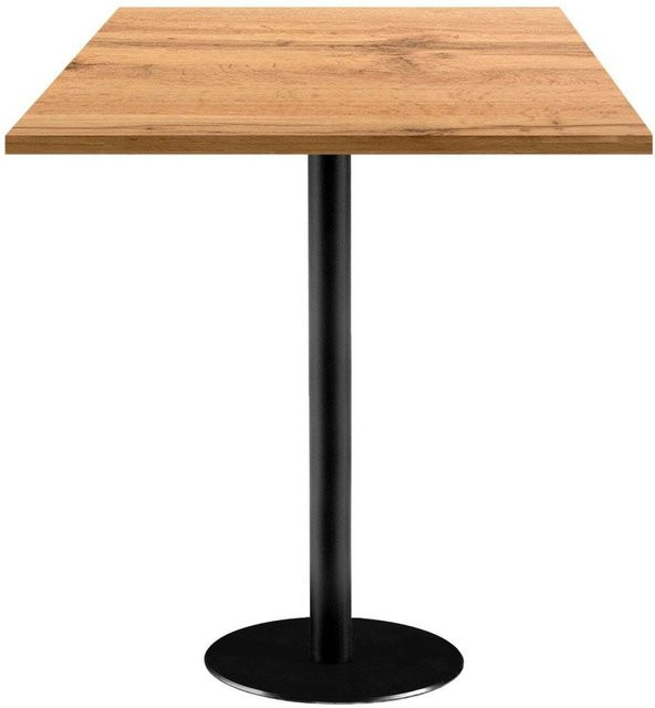 RestooTab Stehtisch Rome quadratisch in Eiche mit schwarzem Gestell, B/T/H: 70 x 70 x 113 cm - Bild 1