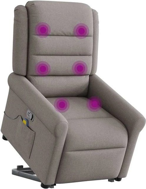 vidaXL Massagesessel mit Aufstehhilfe in Taupe aus Stoff mit Armlehnen - Bild 1