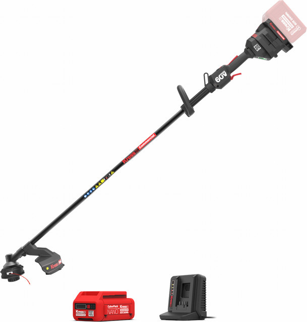 Akku-Rasentrimmer KC100 60 V Motorsense Komplettset mit 42 cm Schnittbreite inklusive Akku und Doppelladegerät - Bild 1