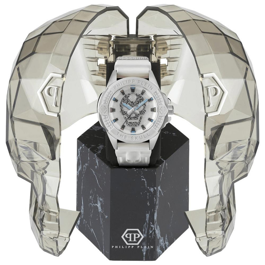 Philipp Plein Herrenuhr, Quarz, Edelstahl, Weiß, 44 mm, Silikon - Bild 3