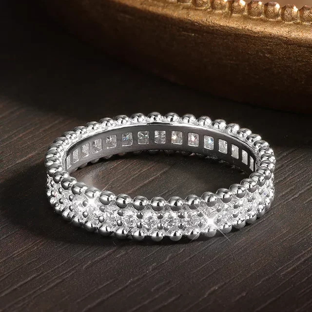 M-JAJA Ehering Moissanit, 925 Silber, Weiß, Damen - Bild 1