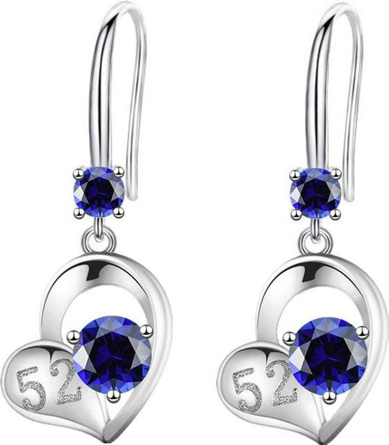 YIRAN Jewelry Ohrringe, Herzförmige Ohrhaken, Damen, weiß - Bild 1