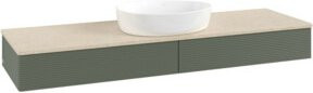 V&B Waschtischunterschrank Antao mit Frontstruktur in Grau-Grün lackiert, B: 160 cm, T: 50 cm - Bild 1
