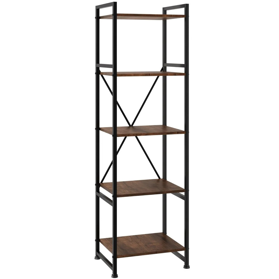 tectake Regal Manchester Industrial Style aus Holz und Stahl, 5 Ebenen, Braun, B/T/H: 47,5 x 34,5 x 151,5 cm - Bild 3