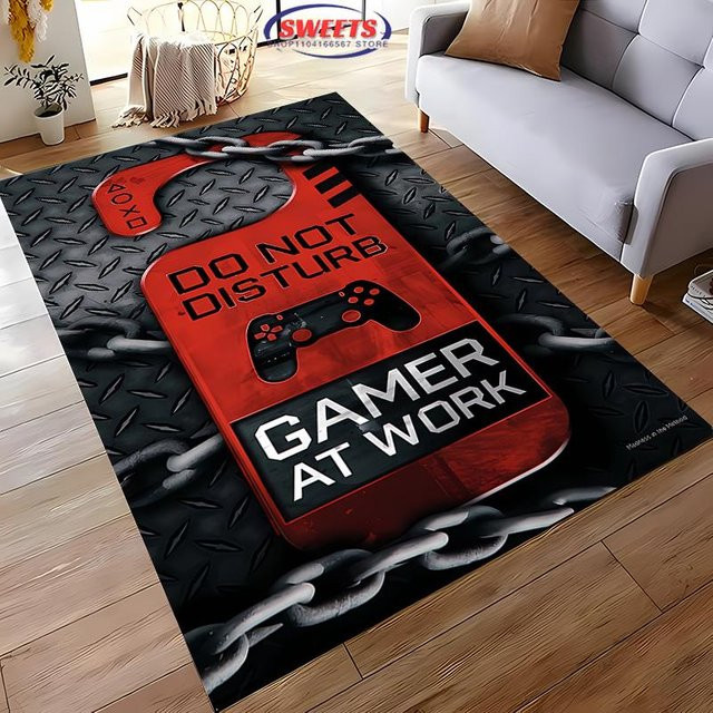 AISILK MOON Game Controller Teppich mit 3D-Druck, rutschfeste und waschbare Bodenmatte aus Polyester, B/B: 100 x 150 cm, Mehrfarbig - Bild 1
