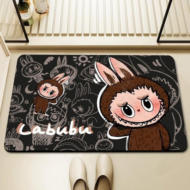 Saugfähige und rutschfeste Badezimmermatte von Yiran Furniture in Marmor-Optik, schnelltrocknend, B/T: 60 x 40 cm - Bild 1