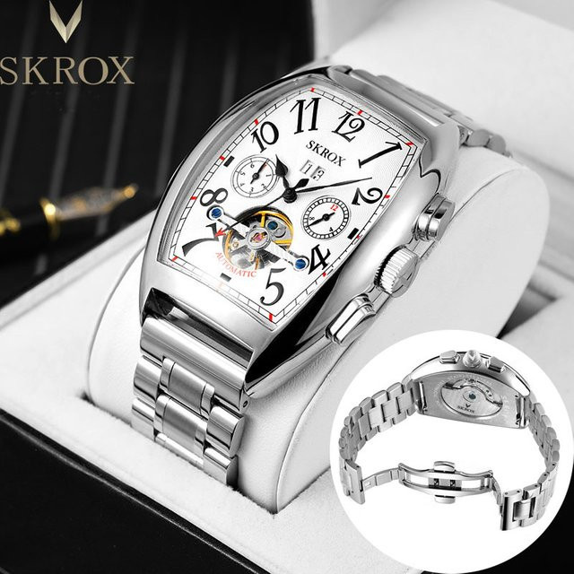 SKROX Armbanduhr Tonneau, Tourbillon, Automatik, Edelstahl, Herren - Bild 1