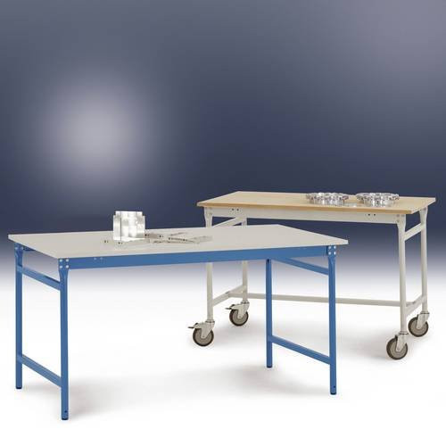 Manuflex Beistelltisch BASIS BB3029.5021 mit PVC-Tischplatte in Wasserblau RAL 5021, B/T/H: 100 x 80 x 78 cm - Bild 1