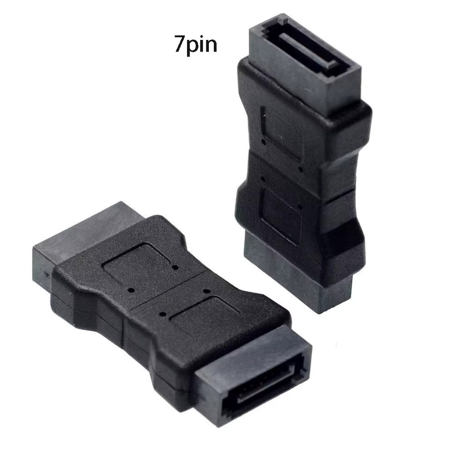 OULLX 7-Pin SATA Stecker-zu-Stecker Konverter Datenadapter in Schwarz mit geradem Winkel - Bild 2