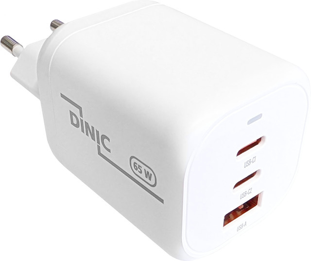 DINIC USB C und USB A Ladegerät 65W Netzteil mit Power Delivery 3.0 PPS und Quick Charge 3.0 in Weiß - Bild 1