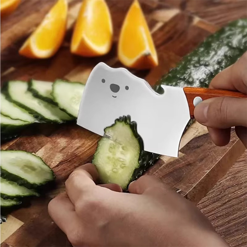 PTIEB Multifunktionales Mini-Küchenmesser aus Edelstahl in Silber mit Holzgriff als Paringsmesser für Obst und Outdoor-Einsätze - Bild 4